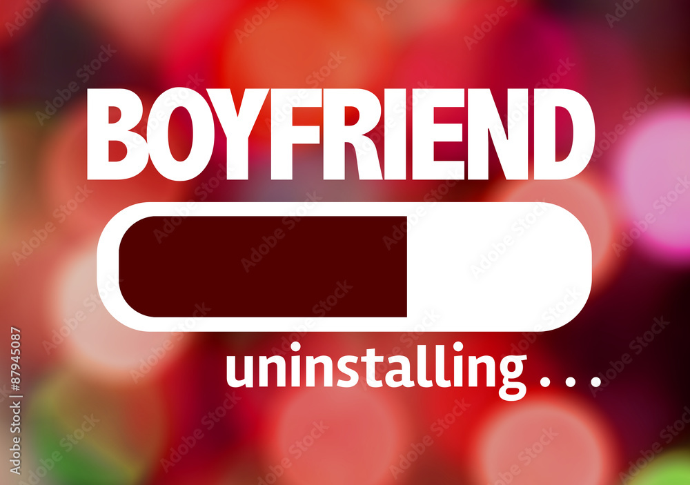 Poster progress bar uninstalling with the text: boyfriend