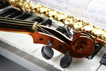 Musical instruments close up