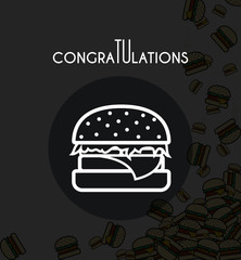 Background with falling burgers and overlay colors for design
