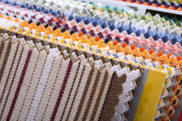 Obraz premium Multicolor tone of fabric sample on white background