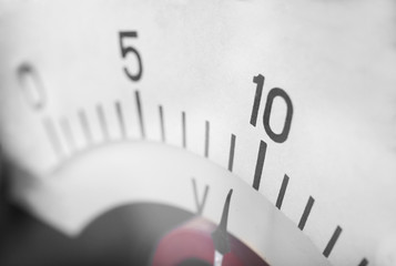 Vintage voltmeters close up