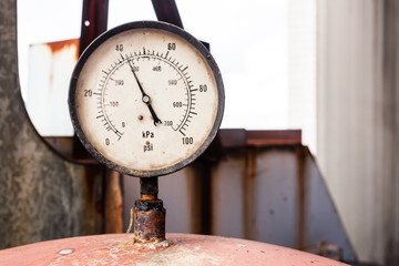 Rusty nanometer in old factory