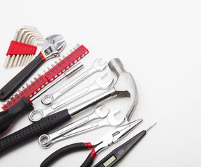 Mechanic tools set isolated on white background