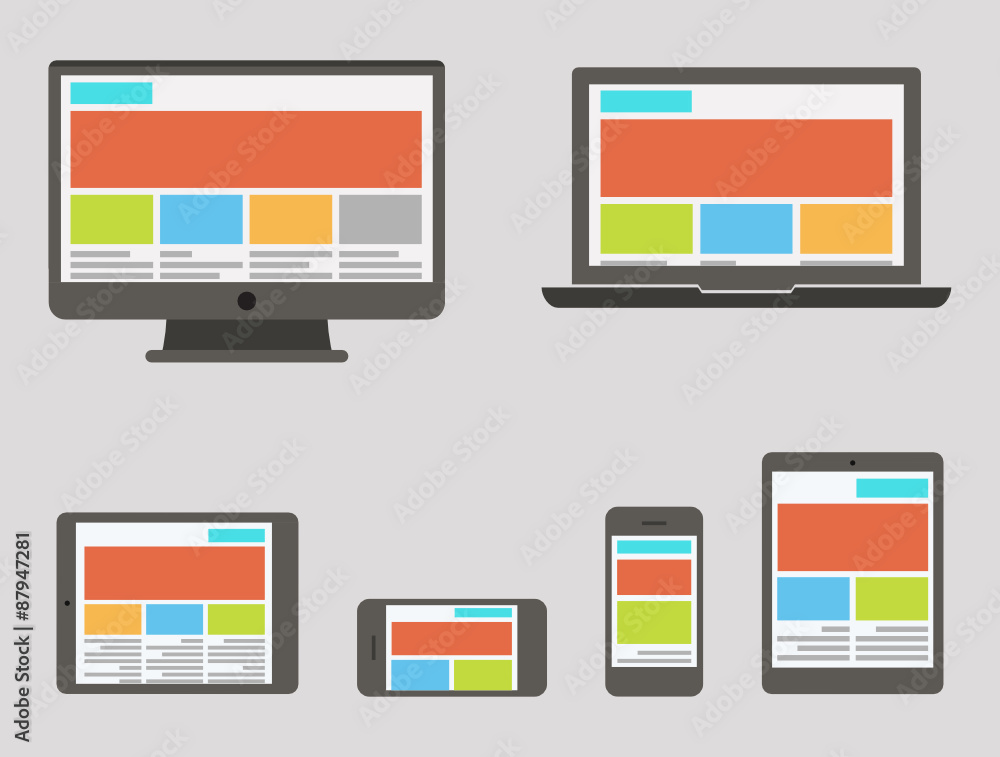 Poster responsive web design on different devices