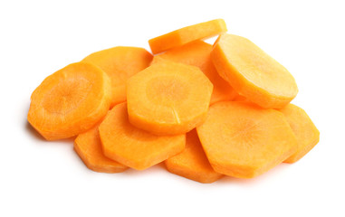 Sliced carrot isolated on white