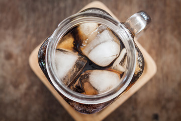 Top view of iced cola
