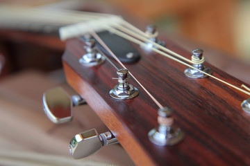 soft focus of guitar tune pin