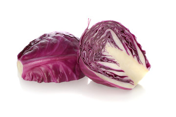 beautiful red cabbage isolated on white