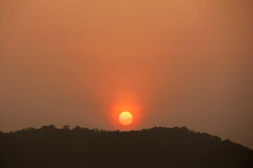 Sunrise in the morning, sunrise with clouds.