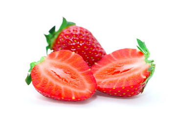 Fresh strawberry isolated on white background.