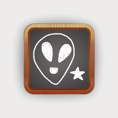 Obraz premium alien doodle drawing