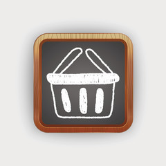 shopping basket doodle drawing