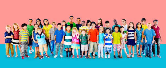 Fototapeta premium Children Kids Childhood Friendship Happiness Diversity Concept