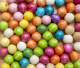 Closeup wooden beads 