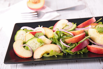 salad with peach,cucumber and onion