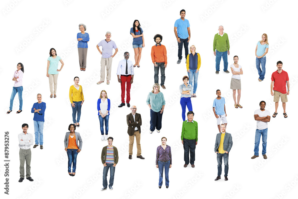 Canvas Prints Diverse Large Group Of People Multiethnic Group Community