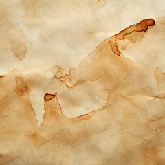 Paper with stains of coffee