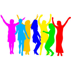 Fototapeta premium silhouettes of beautiful womans on white background. Vector illu