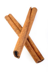 Cinnamon sticks isolated on white background