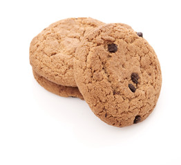 oat cookies on white background