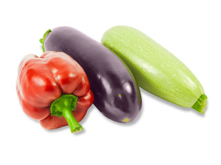 Vegetable marrow, eggplant and bell pepper