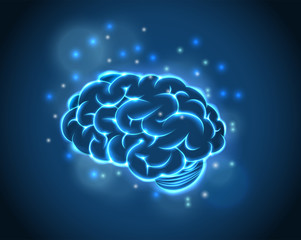 Brain Concept of blue background