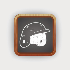baseball helmet doodle