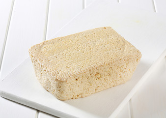 Block of homemade tofu