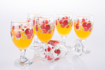 orange juice on a background