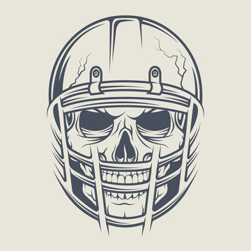 Skull in a helmet to play  football.