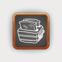 toast doodle drawing