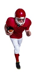 American football player running with the ball