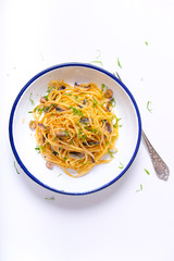 Spagetti with Chestnut Mushrooms