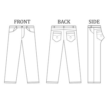 Long pant jeans outline design vector Stock Vector | Adobe Stock