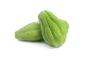 Chayote on white background