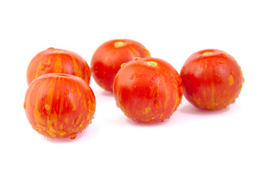 Fototapeta na wymiar Cherry tomatoes on white background