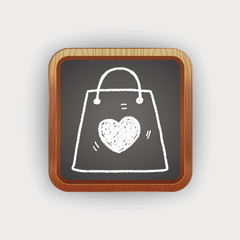 love shopping bag doodle