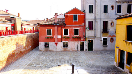sqaure with ancient building surroundings