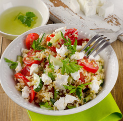 Gluten free vegetable salad  with  feta .