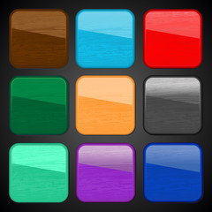 Wooden texture icon button for web