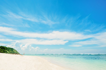 Wonderful tropical beach with blue sky