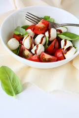 tomato salad with cheeese balls