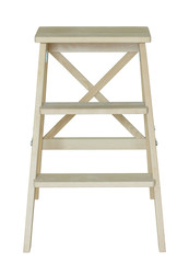 wooden ladder isolated on white with clipping path