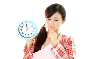 疲れた表情の女性