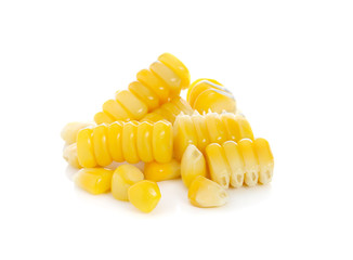 Ripe corn isolated on white background