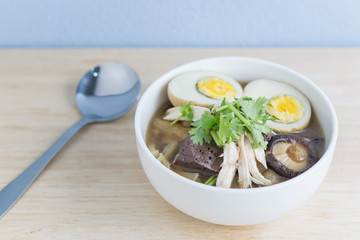 fish maw and chicken meat and mushroom