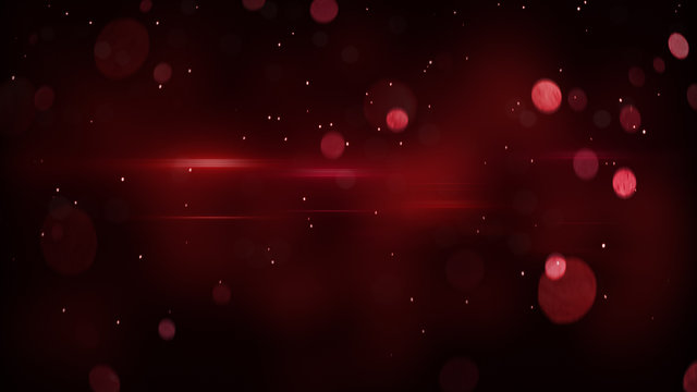 red bokeh circles and light flares abstract background