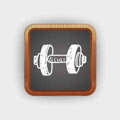 dumbbell fitness doodle