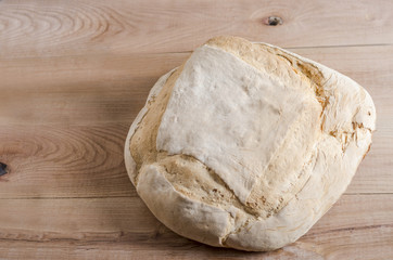 Fresh bread on the wooden.