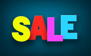 Paper sale colorful sign.